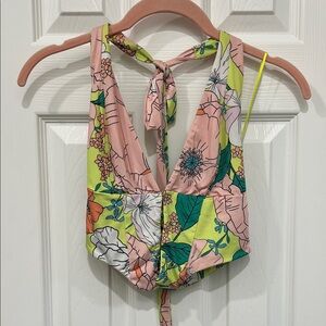 AFRM green floral crop top